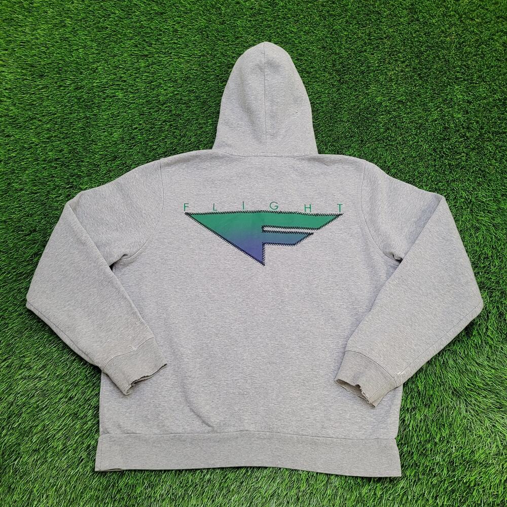 NIKE Flight Series Zip Hoodie Large 23x25 Gray Baggy